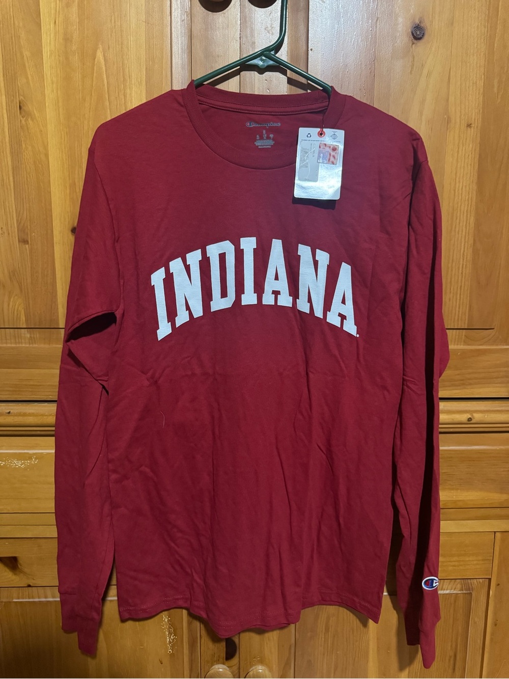 Men’s Champion Indiana Maroon Long-Sleeve Tee